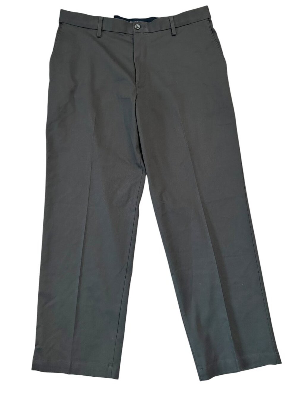 Dockers Size 35x30 Relaxed Fit Flat Front Stretch Dark Gray Khaki Pants  NWT
